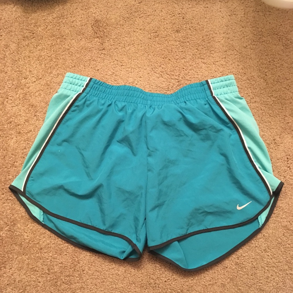 Teal Nike dri-fit medium running shorts